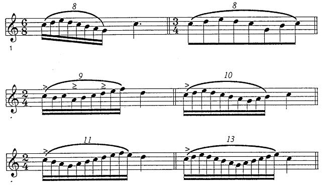 Irregular with over 7 notes