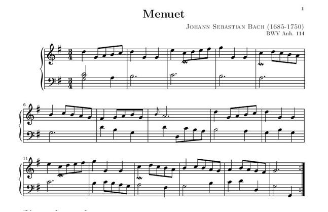 Bach: minuet in G Major